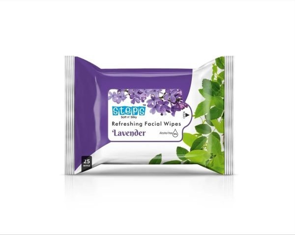 Steps Refreshing Facial Wipes Lavender 25pcs