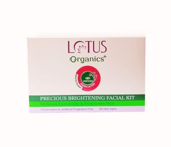 Lotus Organics+ Precious Brightening Facial kit Increases Luminosity & Even-Tones Skin
