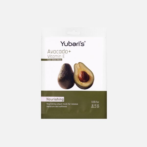 Yubari's Avocado+ Vitamin c Face Sheet Mask  Nourishing 20ml
