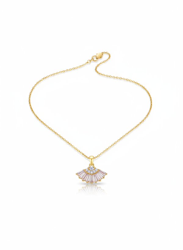 Gold-Plated Ginkgo Leaf Pendant Necklace