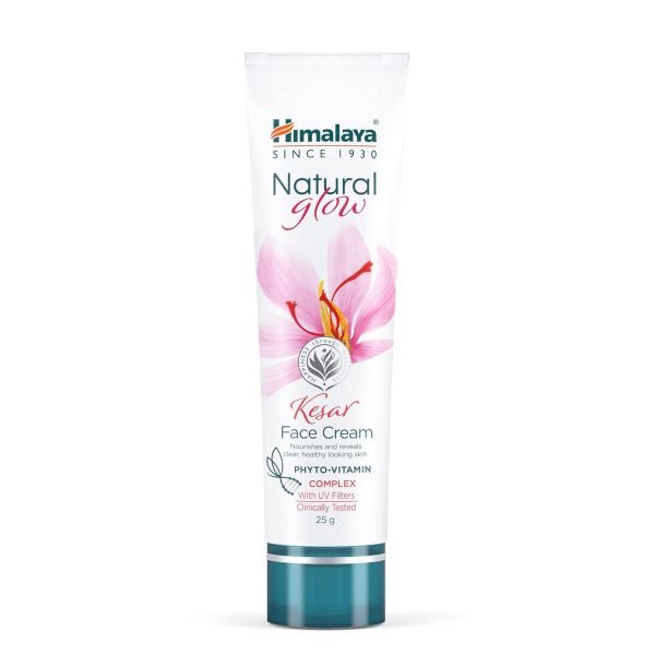 Himalaya Natural Glow Face Cream with Kesar & Vit E | For Non-greasy Even-toned & Radiant Skin| Phyto-vitamin formula with UV protection| Reduce Dark spots in 6 weeks |Clinically-tested & Paraben Free 25g