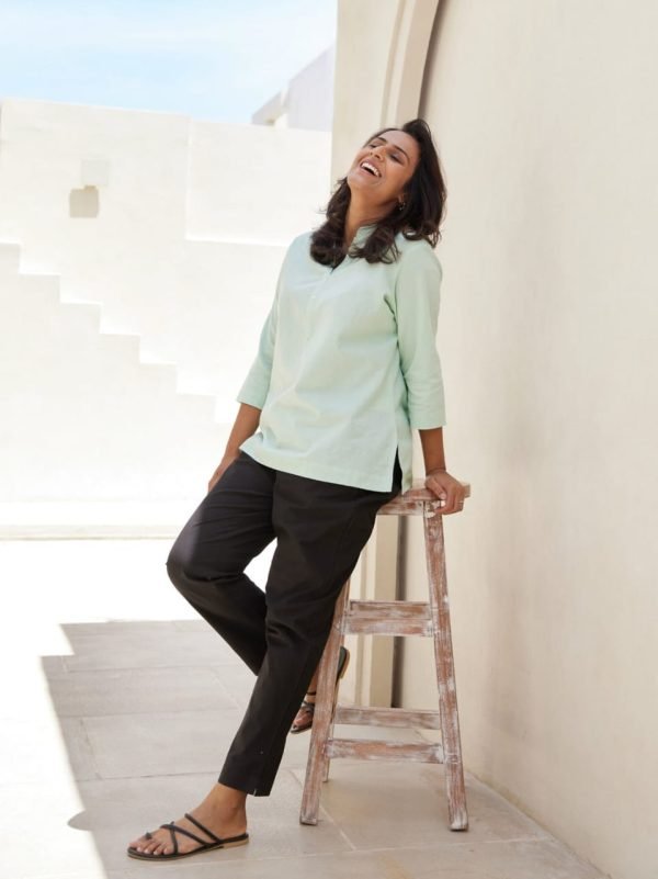 Digital Shopee Women's Cotton Trousers Pants for Women & Girls (Black)| Regular fit with Two Pocket Trouser for Office School Casual Daily Use