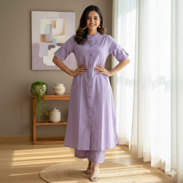 Kantha Cotton Kurta Palazzo Set For Women